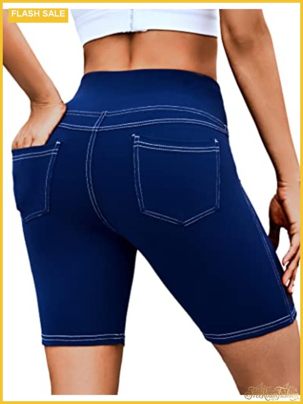 High Waisted Biker Shorts with Pockets for Women, Tummy Control Compression